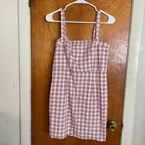 Plaid Straight Neck Dress